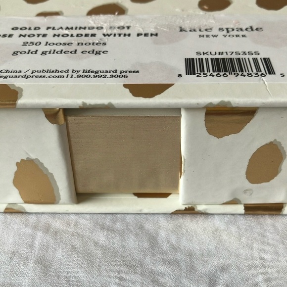 Kate Spade: Gold & White Note Holder with Pen - Picture 5 of 16